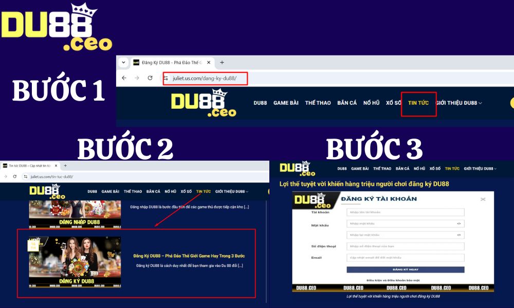 Hướng dẫn đăng ký các bước